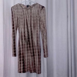 SHEIN brown printed dress